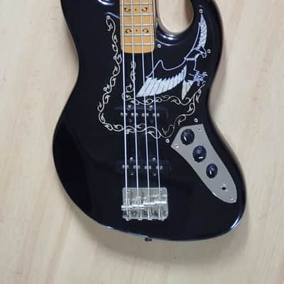Ibanez 2409B Professional Black Eagle Double Cutaway 4-String Bass with Maple Fretboard 1976- Black image 3
