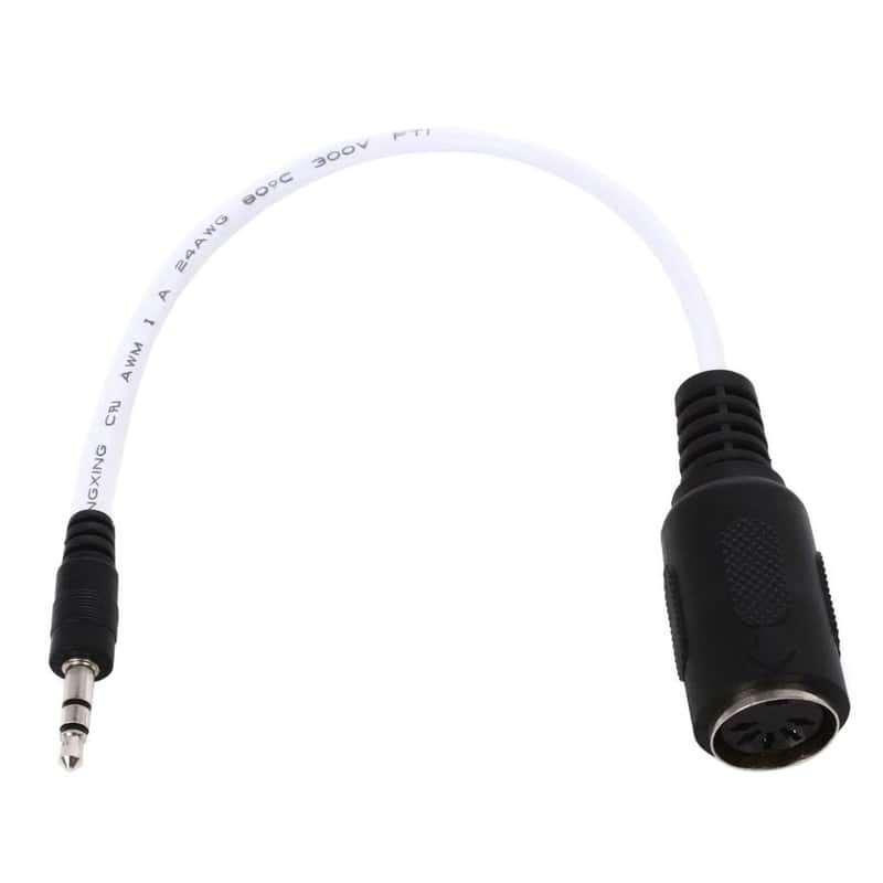 1010 Music Male 3.5mm TRS to Female 5-Pin DIN MIDI Adapter - 8.5" image 1