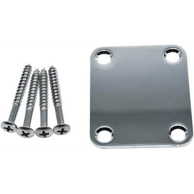 4-Bolt Electric Guitar Replacement Neckplate Bass Metal Neck Plate with Screws for FD Strat Tele or Basses Chrome image 1