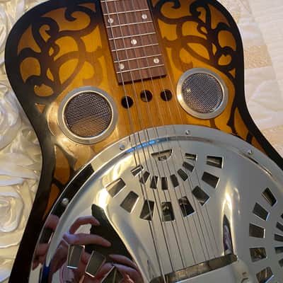 Dobro Square Neck Resonator Lapsteel 1993 - Sunburst image 2