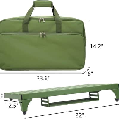 Super Light 3.3 lb Guitar Pedal Board 22" x 12.5" Aluminum Alloy Pedalboard with Power Supply Cradle (Green, APB-22GN) image 6