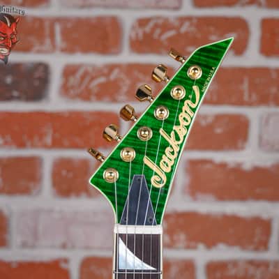 Jackson USA Custom Shop RR 2H TOM FMT MAH Rhoads Flame Maple Slab Top in Transparent Green 2025 w/OHSC image 9