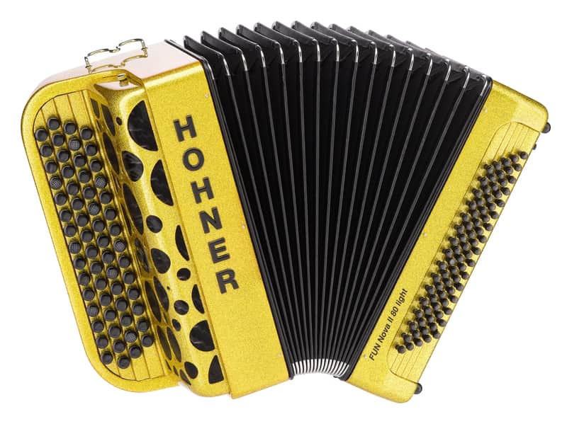 Hohner Nova II Light 'Gold Glitter' 80 Bass Button Accordion 2021 - Gold Gliter