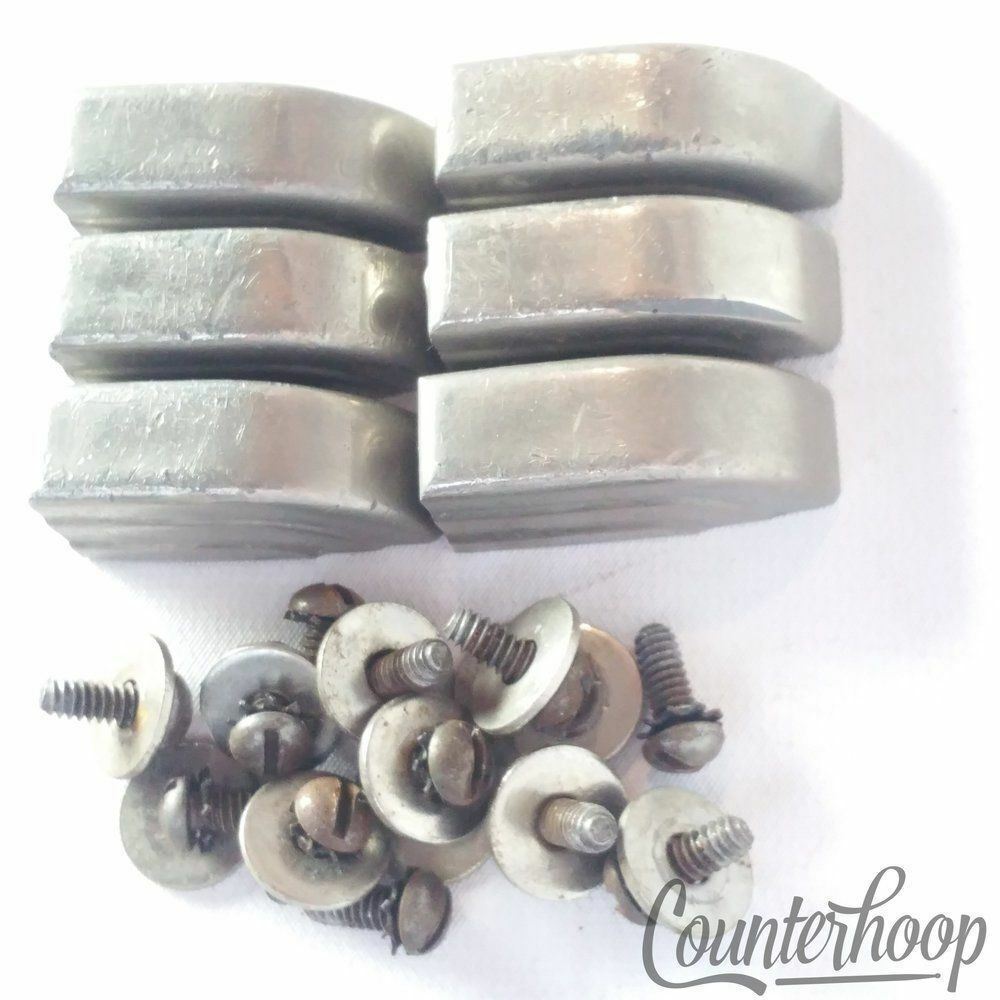 Leedy 6x Beavertail Tom/Snare Drum Lugs Nickel No-Tab Elkhart,IN USA 40s-50s G* — main photograph