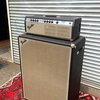 Fender Bassman 135 Head and speaker cabinet matching stack original vintage 1970s Silverface image 4