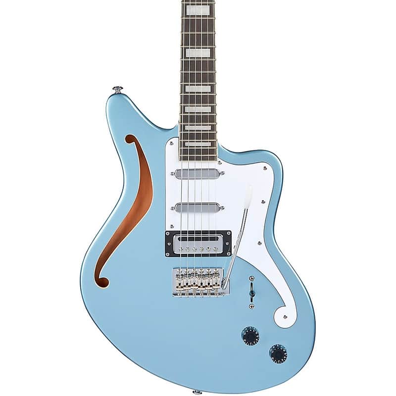 D'Angelico Premier Series Bedford SH Limited-Edition Electric Guitar with Tremolo Regular Ice Blue Metallic image 1