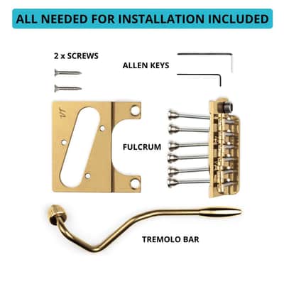 Vega-Trem VT2ND TeleTrem Classic Gold w/out Logo No-Drill Tremolo for Telecaster-Style Guitars image 3