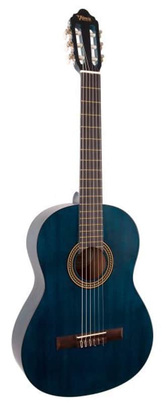Valencia VC204TBU 200 Series Classical Guitar. Transparent Blue image 1