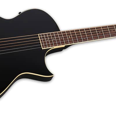 ESP LTD TL-6 Black Thinline Acoustic-Electric Guitar + Hard Case TL6 TL 6 image 3