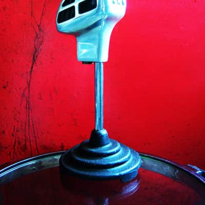 Vintage RARE 1940's Bud Radio Products 589 model microphone desk stand cast iron deco Atlas Shure image 6