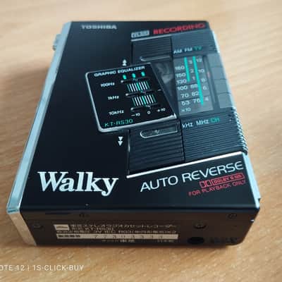 Toshiba Walkman walky radio recorder casstte Player KT RS 30 black working image 3