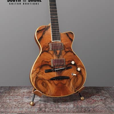 Jesselli 14" Walnut and Gold Leaf Hollow Body Circa 1988 - Natural. image 1