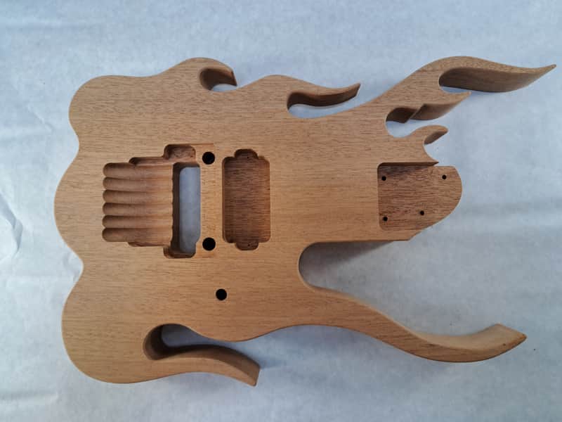 Unfinished Mahogany (1 pc) Hxx Jem Guitar Body - Flame, Trem Fits RG Necks J2424 image 1