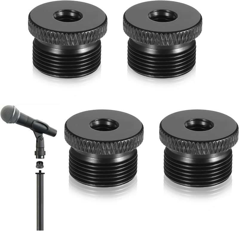4 Pcs Mic Stand Adapter Microphone Stand Adapter 1/4 Female to 5/8 Male Screw Adapter Thread Tripod Screw Adapter for Microphone Stand Mount to Camera Tripod image 1