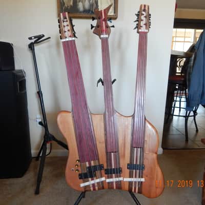 wish bass left handed fretless triple neck. image 1