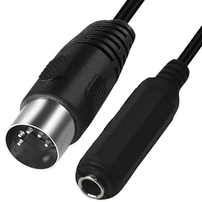 2Pack 6.35mm Female 1/4" TRS to DIN 5 Pin MIDI Cable Adapter for Speaker, Amplifier, Mixer to MIDI Keyboard, Synthesizer and Guitar Connection 30cm image 5