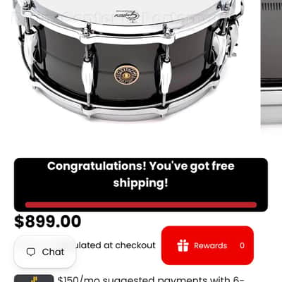 Gretsch G4164SS USA Custom Solid Steel 6.5x14" 10-Lug Snare Drum 2012 - Present - Black Nickel-Plated image 7