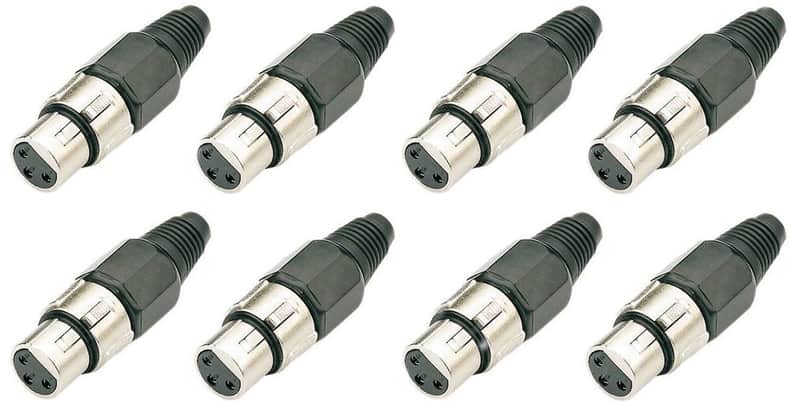(8 Pack) Procraft PC-TX001 3 Pin Female XLR Cable End Jack Plug Mic Connector image 1