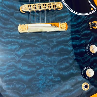 Gibson Custom shop M2M SG Custom 5A Quilt 2024 - Nordic Blue image 2
