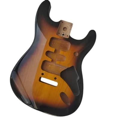 Sunburst 2 Piece Alder Wood Strat Style Guitar Body image 3