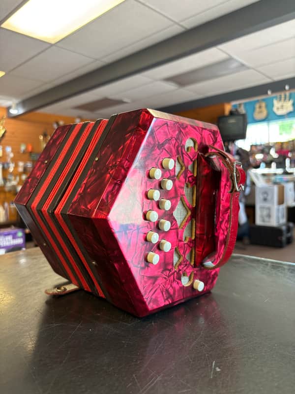 Vintage Italian Anglo Concertina Button Box image 1