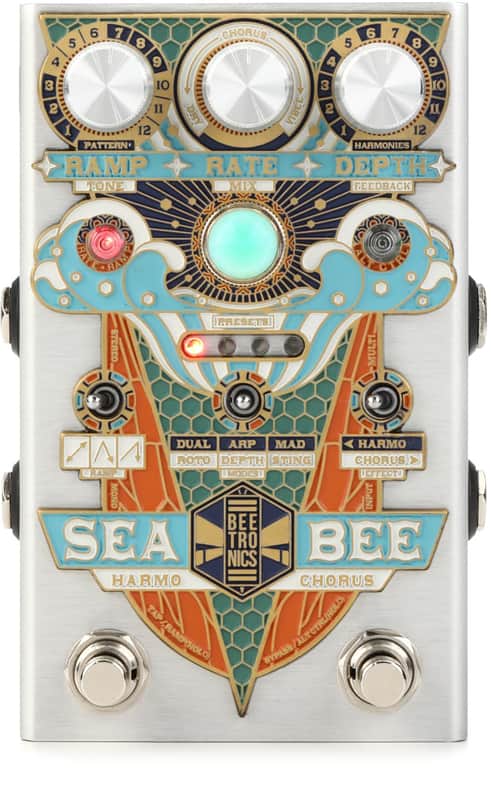 Beetronics FX Seabee Harmochorus Multi-chorus and Pitch Modulation FX Pedal - White image 1