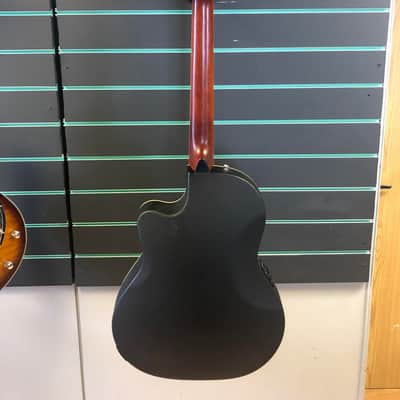 Vintage Synergy Series VR6BK Gloss Black Bowlback Electro Acoustic Guitar image 7