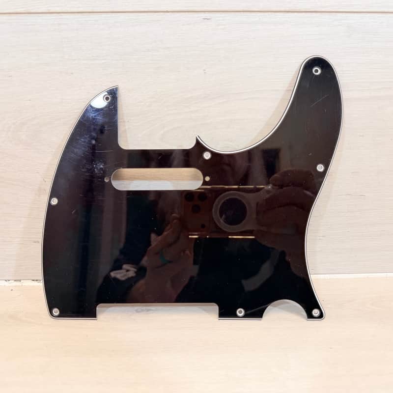 Unknown Telecaster T-Style Guitar Pickguard — Black — Single Coil Routing