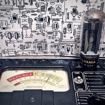 Sylvania 5V3 Rectifier Tube 1960 Black Plates - Tested image 2