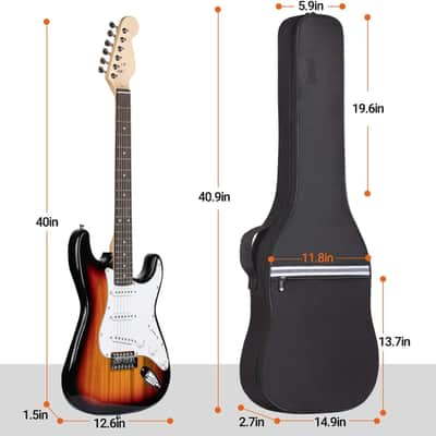 Electric Guitar Bag Gig Bag 6mm Padding Padded Backpack with Reflective Bands Soft Guitar Case Black image 2