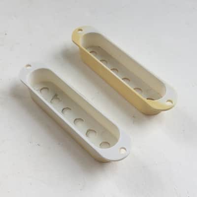 2 Vintage 1980s Fender Japan MIJ Strat Pickup Covers Stratocaster Relic #31276 image 6
