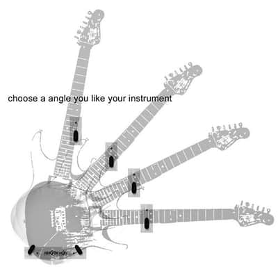 WHITE finish - Angled Hang'em High Guitar Wall Hanger for Acoustic Guitars image 9