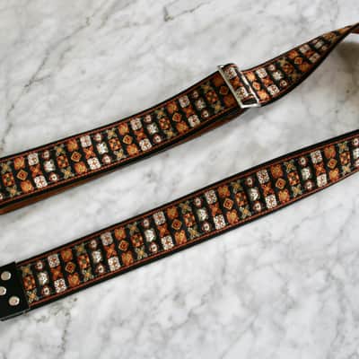 Vintage 70s Rust 'Woodstock' Guitar Strap Replica image 3