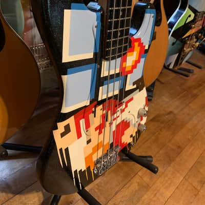 Super Mario Bros Squier by Fender Precision P Bass 1998 Hand Painted vintage design image 5