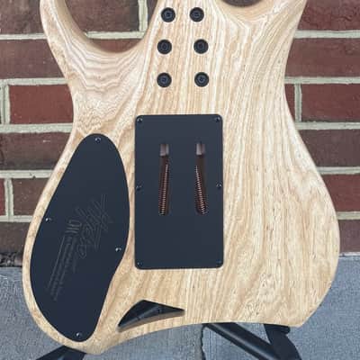 Mayones Hydra Elite PRO 6, Supernova Blue Gloss, 3A Eye Poplar Top, Swamp Ash Body, 5pc Wenge/Purpleheart Neck, Ebony Fretboard, CSL Sophia Tremolo, Velvetrone Ironside + Solium Pickups, Mayones Hybrid Case image 6