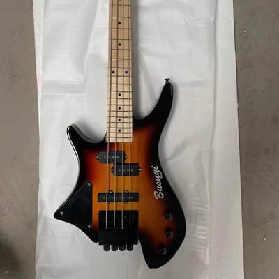 4 String Short Scale Neck Through Bass/6 String Tremolo Busuyi Double Side, Headless Guitar image 1