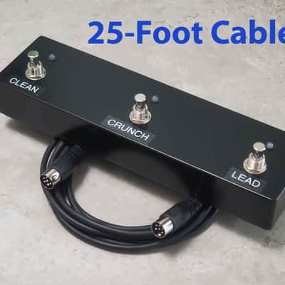 Custom Low-Profile 3-Button 6100 LE LM 6101 Footswitch for Marshall 30th Anniversary MPM3E-like with 25-Ft Cable image 1