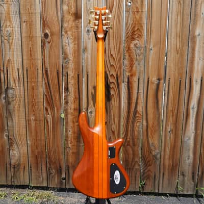 Schecter Diamond Series Stiletto Studio-8 - Honey Satin Left Handed 8-String Bass NOS image 3
