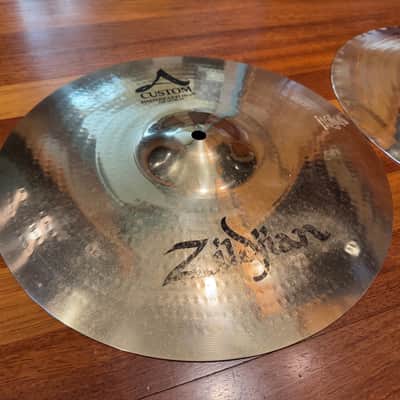Zildjian 14" A Custom Mastersound Hi-Hat Cymbals (Pair) 1999 - Present - Brilliant image 2