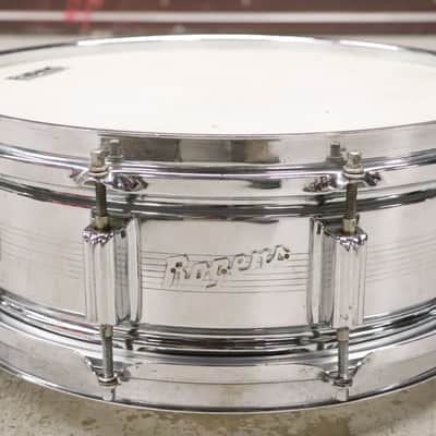 Rogers "7-Line" Dyna-Sonic 5x14" Brass Snare Drum "Beavertail" Lugs Vintage 1960's image 6