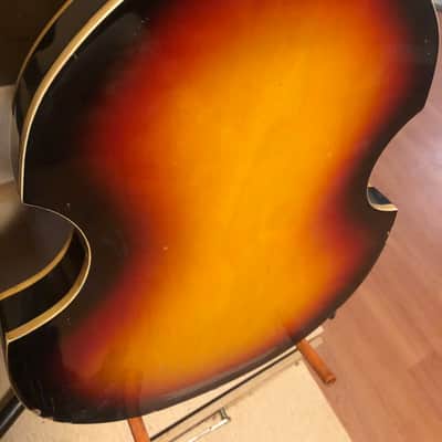 Trump Teisco violin guitar 1960s Sunburst by Tiesco image 24