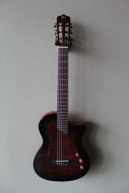Brand New Cordoba Stage Thinbody Nylon String Acoustic/Electric Guitar - Edgeburst image 1