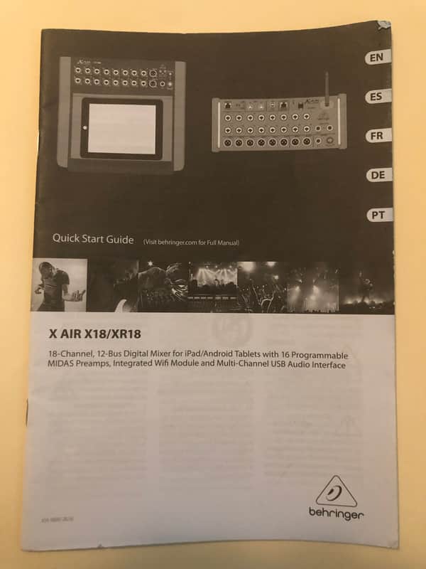 BEHRINGER Owner’s Manual X AIR X18/XR18 2010s Black and White image 1