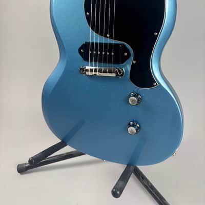 Brown Bear Guitars SG Junior Pelham Blue Metallic Lollar P90 Savvy Bridge image 3