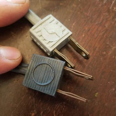 Lion Cords one (1) 117V Power Cord Electric Cable cut Vintage non-polarized black, grey 1940s-1960s image 1