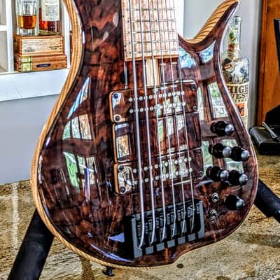 F Bass BN6 Deluxe: Walnut Top, Birdseye Maple fingerboard, 16mm spacing, Matching Ramp image 2