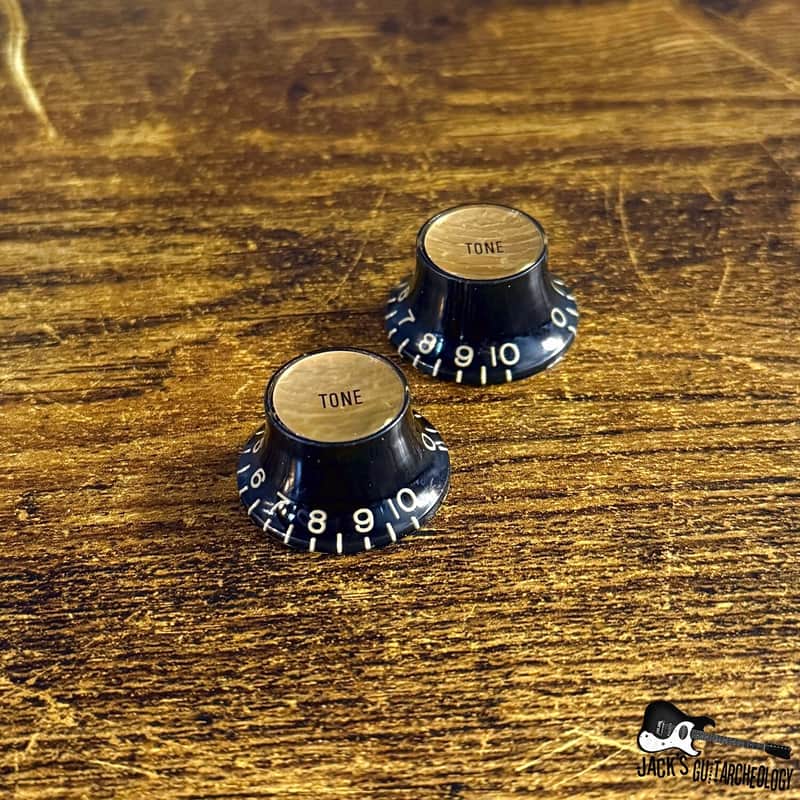 Gibson Custom Shop Reflector Knobs- 2 Tone (2020s - Black/Gold) image 1