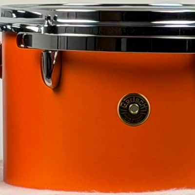 Gretsch USA Custom drum set. Special one-off for Nashville show. Satin Orange 10/12/13/14/16/20. Unique image 13