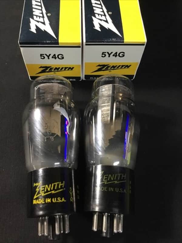 MATCHED PAIR Zenith (Sylvania) 5Y4G Rectifier Radio Amp VACUUM TUBES E.8094 image 1
