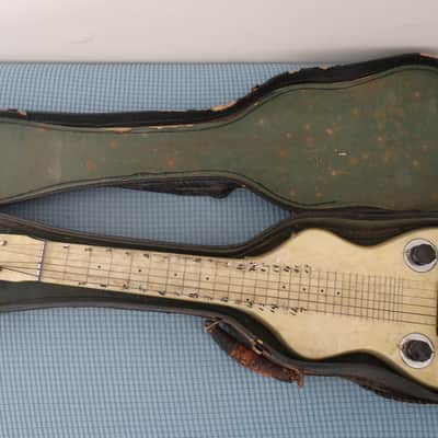 Vintage 1930s Volu-Tone Lap Steel Mother of Pearl Lap Steel Guitar White Sparkle MOP Pearl Valco Will Need New Tuner Buttons & Minor EZ Project TLC Magnatone Supertone Aloha image 1